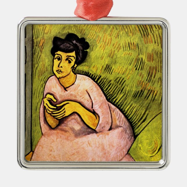 Adorno Metálico Mujer en arte rosa (mujer elegante) (retrato femen (Frente)