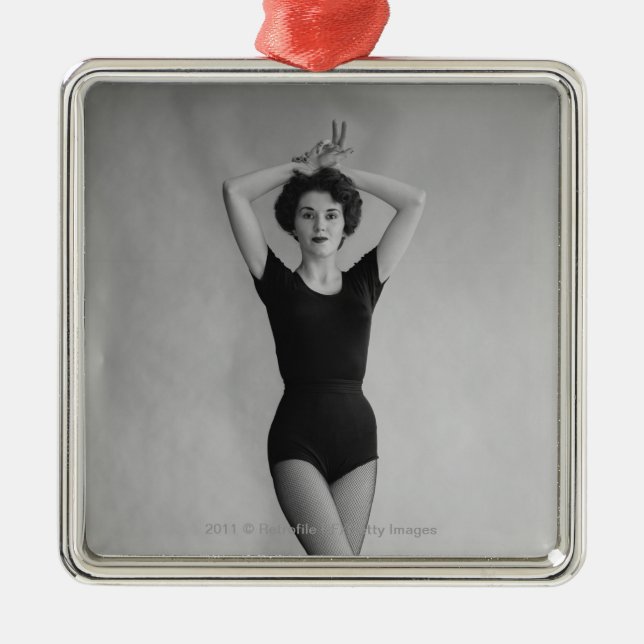 Adorno Metálico Mujer en un retrato del leotardo del ballet (Frente)