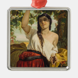 Adorno Metálico Mujer italiana recogiendo uvas (cosecha de verano)