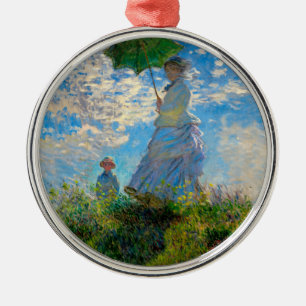 Adorno Metálico Mujer Monet Paraguas Impresionismo
