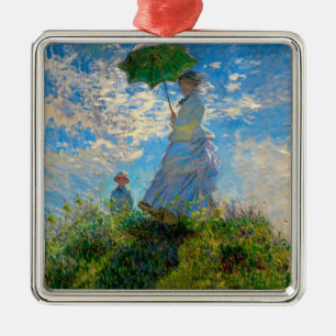 Adorno Metálico Mujer Monet Paraguas Impresionismo