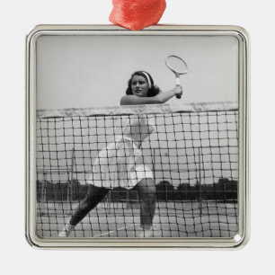Adorno Metálico Mujer que juega a tenis