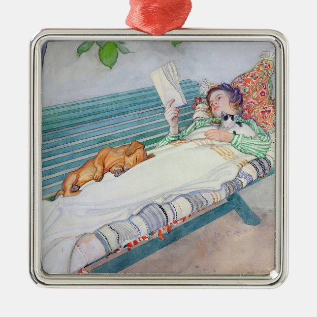 Adorno Metálico Mujer que miente en un banco, 1913 (Frente)