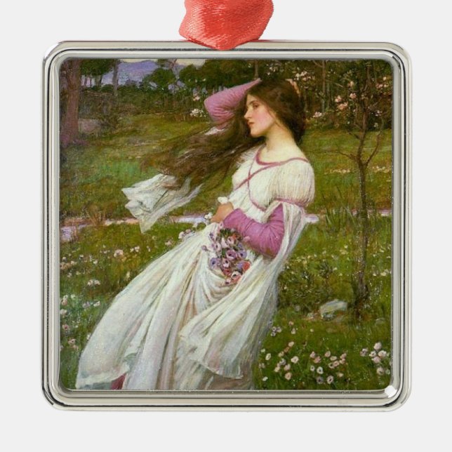 Adorno Metálico Mujer recolectando flores en el viento (Frente)