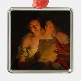 Adorno Metálico Mujeres leyendo una carta de amor (de Waldmüller)