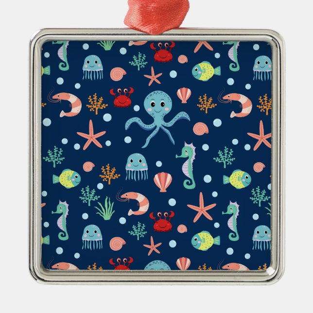 Adorno Metálico Mundo del Mar (Frente)