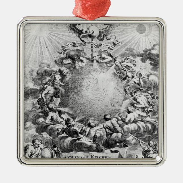 Adorno Metálico Mundus Subterraneus de Athanasius Kircher (Frente)