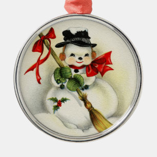 Adorno Metálico Muñeco de nieve 001