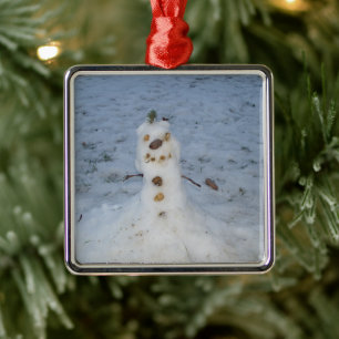 Adorno Metálico Muñeco de nieve pequeño nariz de piña