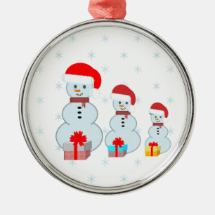 Adorno Metálico Muñecos de nieve y copos de Navidad lindos