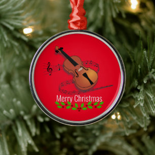 Adorno Metálico Música de violín de Navidad