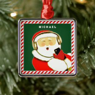 Adorno Metálico Música Hip Hop Navidad