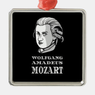 Adorno Metálico Música: Retrato de Wolfgang Amadeus Mozart