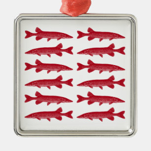 Adorno Metálico Muskie rojo