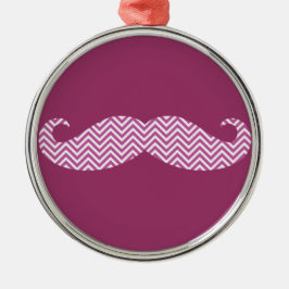 Adorno Metálico Mustache Radiant Orquid Purple Chevron Pattern Fun