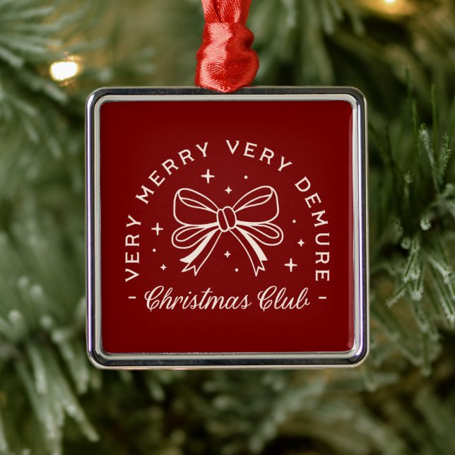 Adorno Metálico Muy alegre alegría navideña preppy roja estética (Árbol)