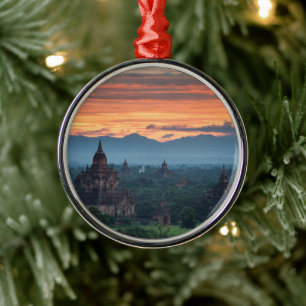 Adorno Metálico Myanmar, Amanecer en Bagan