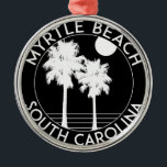 Adorno Metálico Myrtle Beach Carolina del Sur<br><div class="desc">Myrtle Beach Carolina del Sur en blanco y negro.</div>