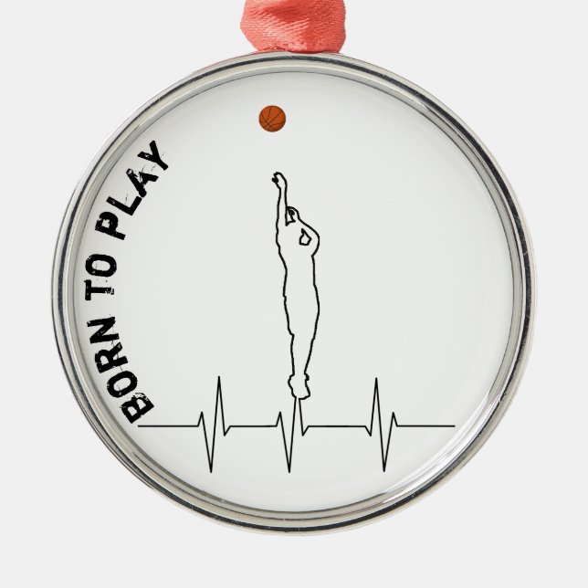 Adorno Metálico Nacido para jugar baloncesto (Frente)