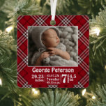 Adorno Metálico Nacimientos Nacidos Nacimientos Nacidos Foto Red P<br><div class="desc">El registro de nacimientos del bebé es adorno con foto del personalizado. Un gran regalo para los orgullosos abuelos,  tías... </div>