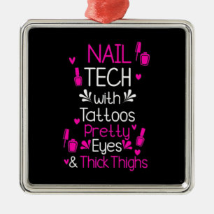 Adorno Metálico Nail Tech Con Tatuajes