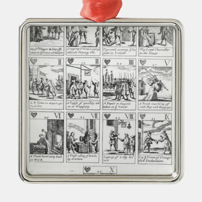 Adorno Metálico naipes Anti-católicos que conmemoran (Frente)