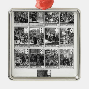 Adorno Metálico Naipes que representan la acusación