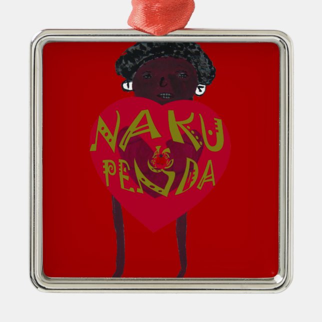 Adorno Metálico Nakupenda Sana Art Print Swahili Design (Frente)