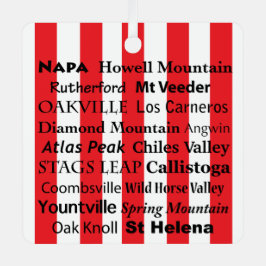Adorno Metálico Napa Valley Wine AVAs Ornament