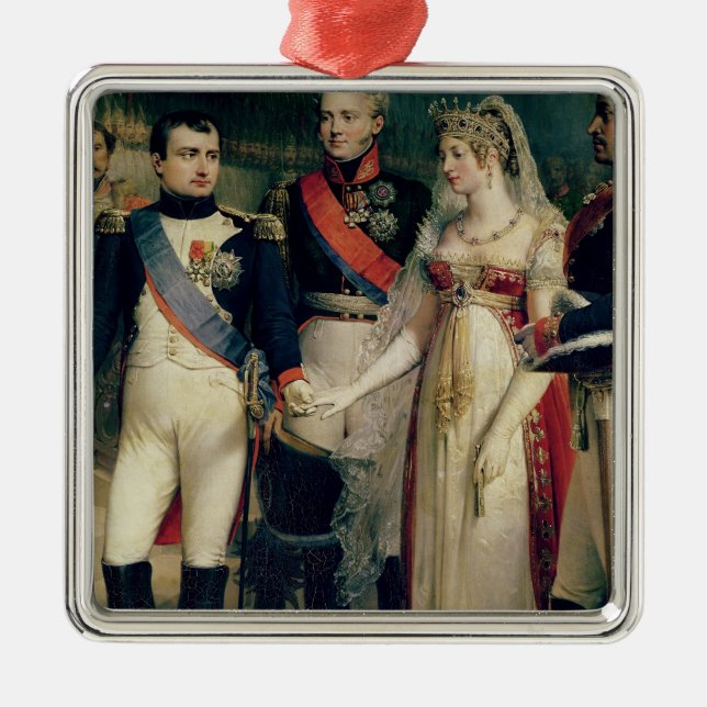 Adorno Metálico Napoleon Bonaparte que recibe a la reina Louisa (Frente)