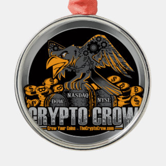 Adorno Metálico Naranja en cuervo Crypto negro