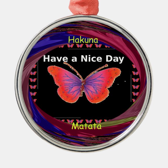 Adorno Metálico Naranja Mariposa púrpura hace buena impresión de a (Frente)