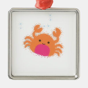 Adorno Metálico Naranja Personalizado Cangrejo