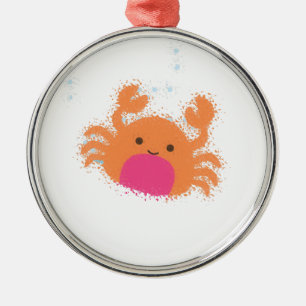 Adorno Metálico Naranja Personalizado Cangrejo