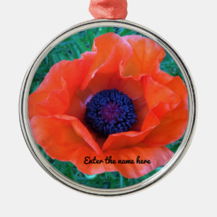 Adorno Metálico NARANJA rojo oriental POPPY —