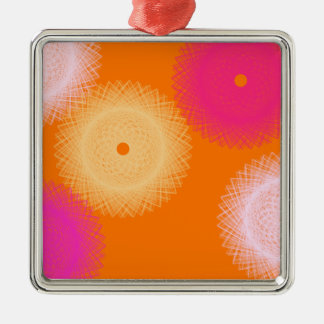 Adorno Metálico naranja y rosa color pop