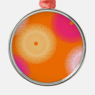 Adorno Metálico naranja y rosa color pop