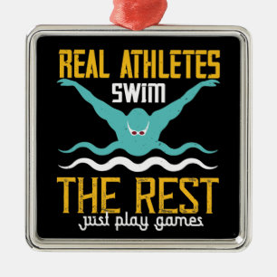 Adorno Metálico Natación - Atletas reales nadan
