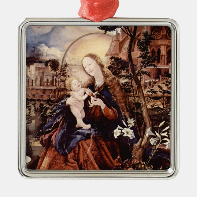 ADORNO METÁLICO NATIVIDAD CON LILLAS BLANCAS - MAGIA DE NAVIDADES (Frente)