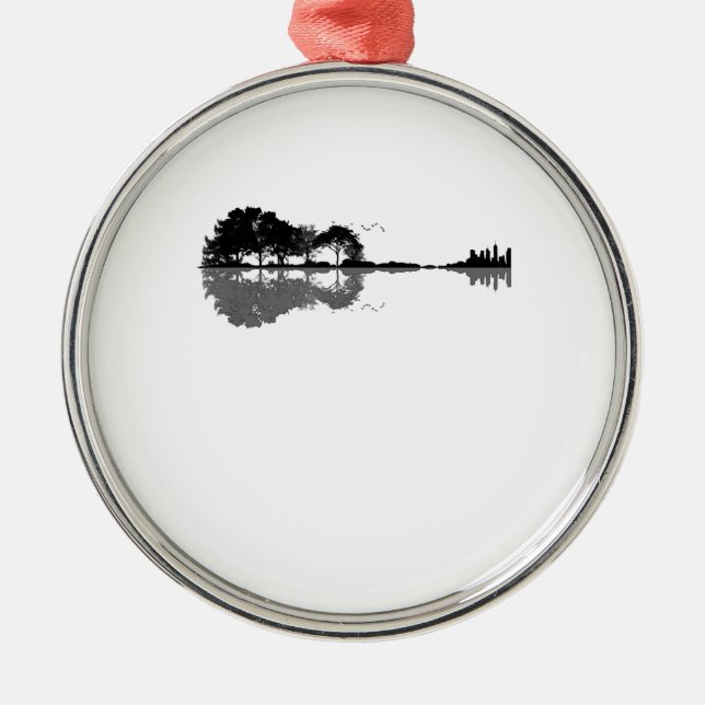 Adorno Metálico Naturaleza de guitarra acústica música de fondo gu (Frente)