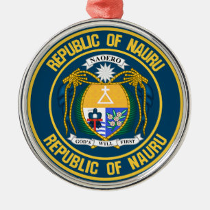 Adorno Metálico Nauru Round Emblem