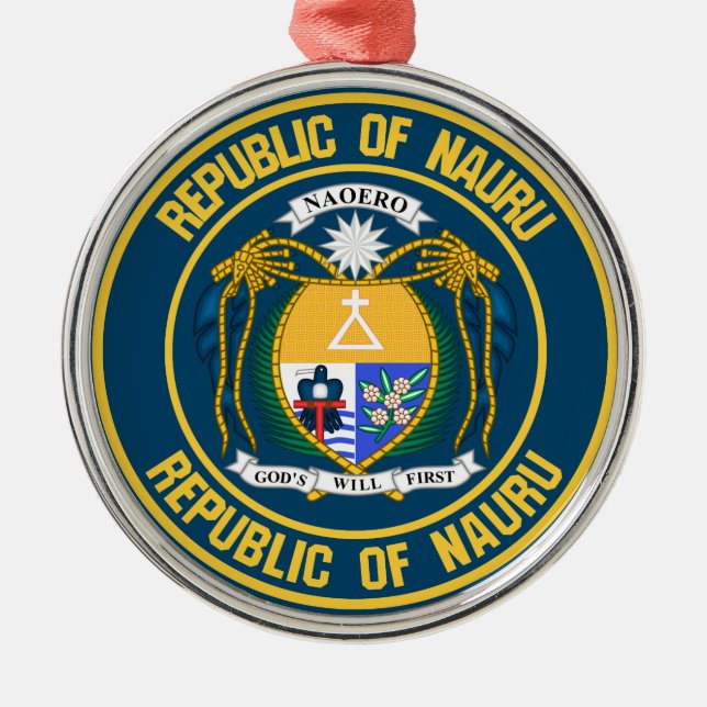 Adorno Metálico Nauru Round Emblem (Frente)
