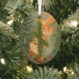 Adorno Metálico Nauthiz Rune y Yule Log Nombre del Solsticio de In