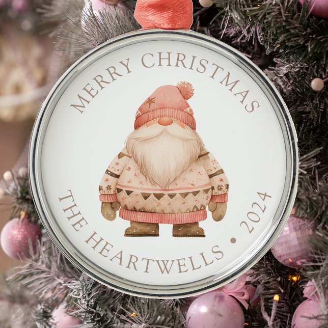 Adorno Metálico Navidad 2024 personalizada de Santa Gnome (Subido por el creador)