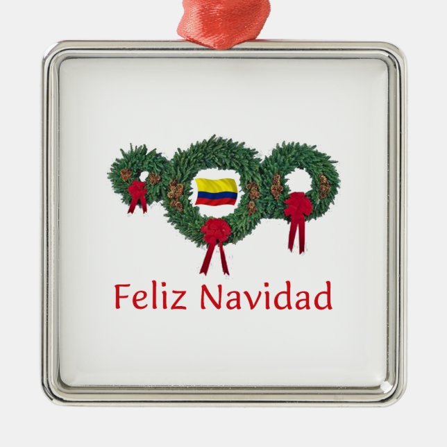 Adorno Metálico Navidad 2 de Colombia (Frente)