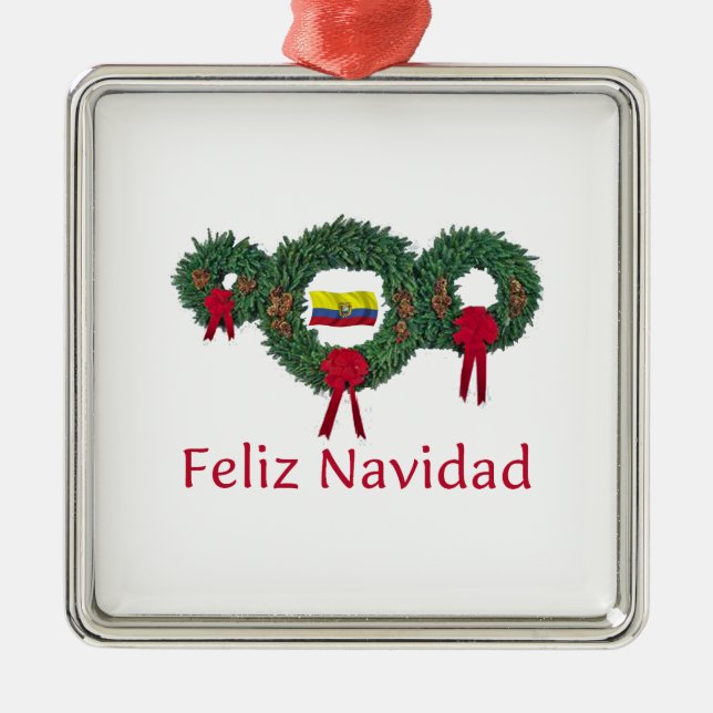Adorno Metálico Navidad 2 de Ecuador (Frente)