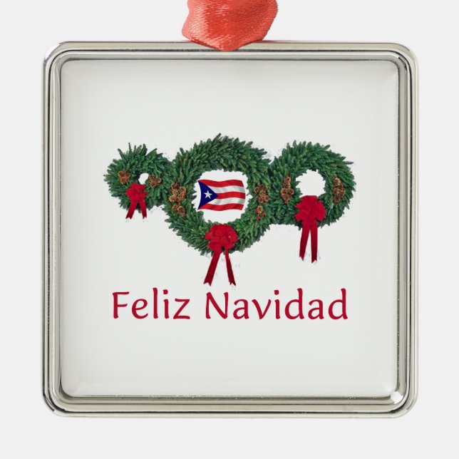 Adorno Metálico Navidad 2 de Puerto Rico (Frente)