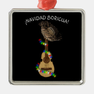 Adorno Metálico Navidad Boricua Cuatro Puertorriqueno
