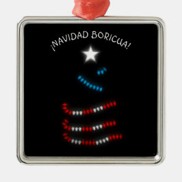 Adorno Metálico Navidad Boricua Puerto Rico Feliz Navidad