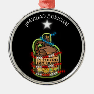 Adorno Metálico Navidad Boricua Puerto Rico Feliz Navidad
